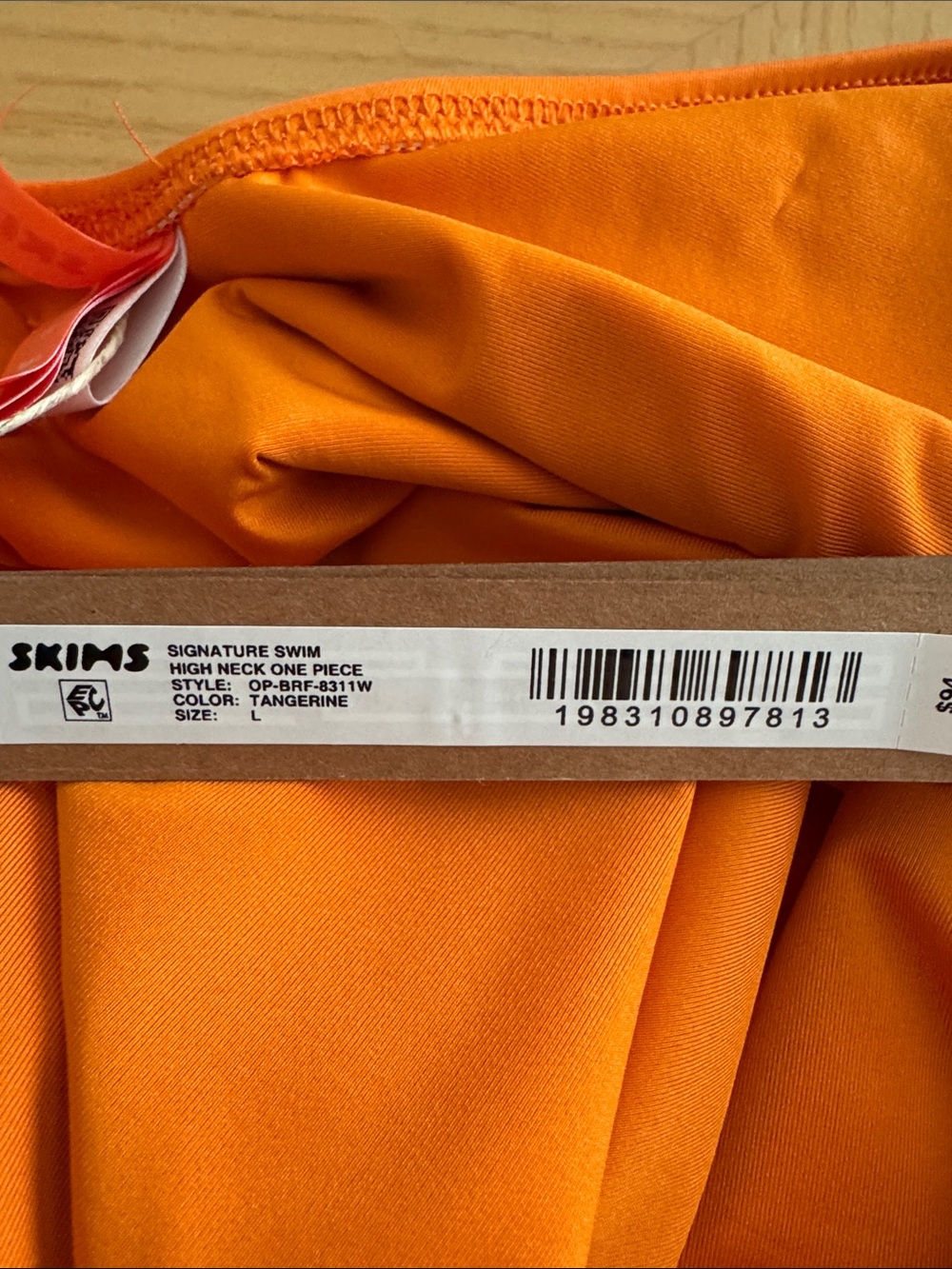 SKIMS Signature High Neck Swim One Piece – Tangerine (Size L) - NWT - Picture 7 of 8